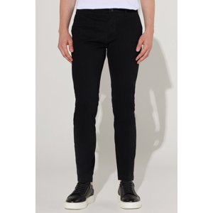 ALTINYILDIZ CLASSICS Men's Black Slim Fit Slim Fit Cotton Flexible Comfortable Chino Trousers.