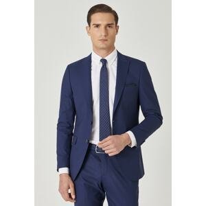 ALTINYILDIZ CLASSICS Men's Navy Blue-burgundy Slim Fit Slim Fit Patterned Suit