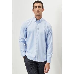 ALTINYILDIZ CLASSICS Men's Light Blue Slim Fit Slim Fit Button-down Collar Dobby Shirt