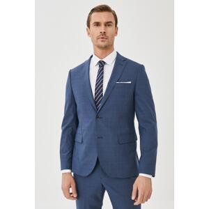 ALTINYILDIZ CLASSICS Men's Navy Blue Extra Slim Fit Slim Fit Woolen Check Suit