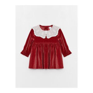 LC Waikiki Baby Neck Long Sleeve Velvet Baby Girl Dress