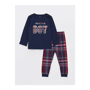 LC Waikiki Crew Neck Long Sleeve Printed Baby Boy Pajama Set