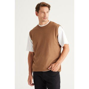 ALTINYILDIZ CLASSICS Men's Mink Standard Fit Normal Cut Crew Neck Sweater.