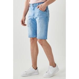 AC&Co / Altınyıldız Classics Men's Ice Blue Comfort Fit Relaxed Fit 5-Pocket Flexible Denim Jeans Shorts
