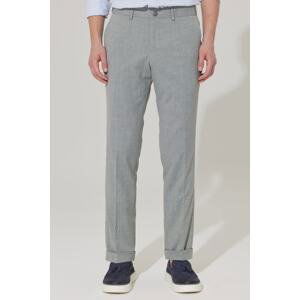 ALTINYILDIZ CLASSICS Men's Gray Slim Fit Narrow Cut Patterned Flexible Trousers with Elastic Waist