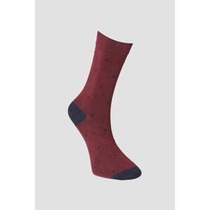 ALTINYILDIZ CLASSICS Men's Claret Red-Navy Blue Patterned Claret Red Navy Blue Bamboo Casual Socks.