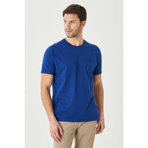 AC&Co / Altınyıldız Classics pánske ľahké námornícke modré slim fit tričko s výstrihom pre posádku 100% bavlna.