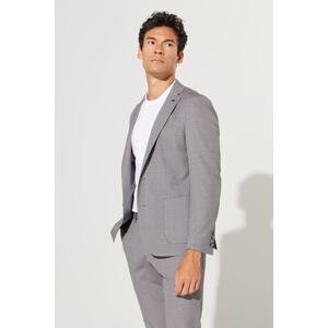 ALTINYILDIZ CLASSICS Men's Beige Slim Fit Slim Fit Mono Collar Patterned Travel Bag Suit