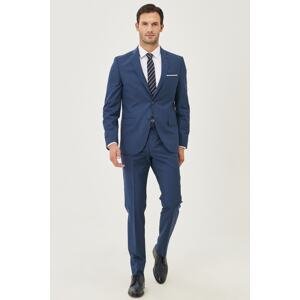ALTINYILDIZ CLASSICS Men's Indigo Slim Fit Slim Fit Patterned Suit
