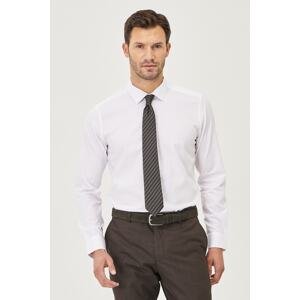 ALTINYILDIZ CLASSICS Men's White Non-iron Non-iron Slim Fit Slim Fit 100% Cotton Dobby Shirt.