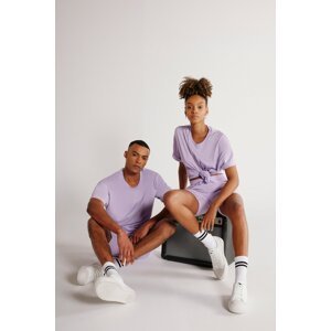 AC&Co / Altınyıldız Classics Unisex fialová oversize voľný strih, tričko s výstrihom posádky 100% bavlnené.