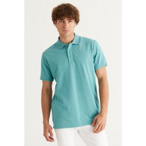 ALTINYILDIZ CLASSICS Pánske benzínové tričko s krátkym rukávom zo 100% bavlny Slim Fit Slim Fit polo výstrih s krátkym rukávom.