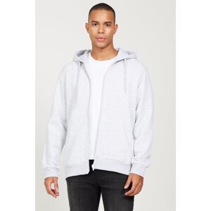 AC&Co / Altınyıldız Classics Men's Snow Melange Standard Fit Regular Fit Hooded Zipper Sweatshirt Jacket