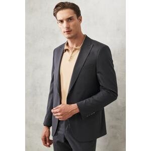 ALTINYILDIZ CLASSICS Men's Black Slim Fit Slim Fit Swallow Collar Plain Classic Suit