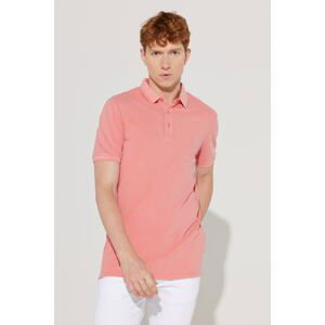 ALTINYILDIZ CLASSICS Pánske tričko Dry Rose Slim Fit Slim Fit Polo Neck 100% Bavlna Krátke rukávy s krátkym rukávom.
