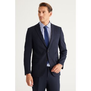 ALTINYILDIZ CLASSICS Men's Navy Blue Slim Fit Narrow Cut Mono Collar Suit