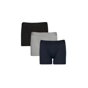 AC&Co / Altınyıldız Classics Men's Grey-Navy Blue 3-pack of Flexible Cotton Boxers.