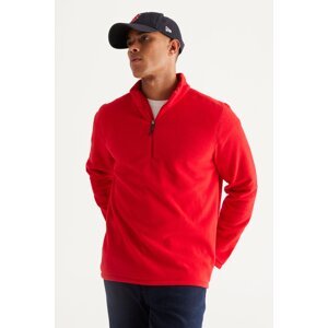 AC&Co / Altınyıldız Classics Men's Red Anti-pilling Anti-Pilling Standard Fit High Neck Cold Proof Fleece Sweatshirt