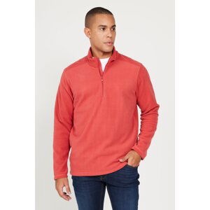 AC&Co / Altınyıldız Classics Men's Coral Anti-Pilling Anti-Pilling Standard Fit Stand Up Collar Fleece Sweatshirt.