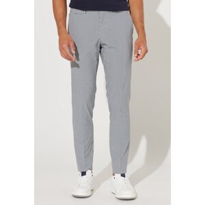 ALTINYILDIZ CLASSICS Men's Navy Blue Slim Fit Slim Fit Cotton See-through Trousers.