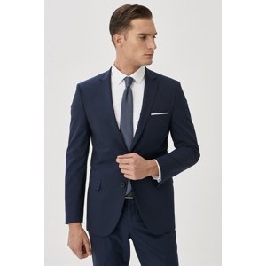 ALTINYILDIZ CLASSICS Men's Navy Blue Slim Fit Narrow Cut Mono Collar Suit