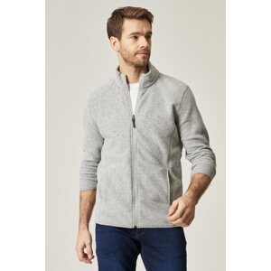 AC&Co / Altınyıldız Classics Men's Gray Anti-pilling Anti-Pilling Standard Fit Normal Fit High Neck Sweatshirt Fleece Jacket