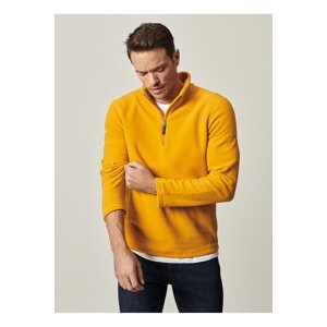 AC&Co / Altınyıldız Classics Men's Yellow Anti-pilling Anti-Pilling Standard Fit High Neck Cold Proof Fleece Sweatshirt