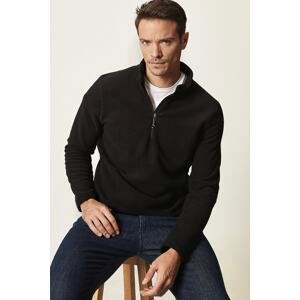 AC&Co / Altınyıldız Classics Men's Black Anti-pilling Anti-Pilling Standard Fit High Neck Cold Proof Fleece Sweatshirt