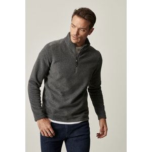 AC&Co / Altınyıldız Classics Men's Anthracite Anti-pilling Anti-Pilling Standard Fit High Neck Cold Proof Fleece Sweatshirt