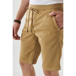 ALTINYILDIZ CLASSICS Men's Beige Slim Fit Slim Fit Normal Waist Side Pocket Flexible Casual Shorts