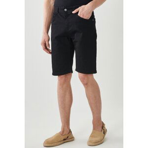 AC&Co / Altınyıldız Classics Men's Black Comfort Fit Relaxed Cut 5 Pocket Flexible Denim Jeans Shorts