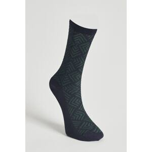 ALTINYILDIZ CLASSICS Men's Navy Blue-green Single Patterned Bamboo Socks