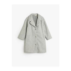 Koton Long Coat with Button Closure, Pocket Detailed