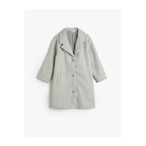 Koton Long Coat Button Closure with Pocket Detail