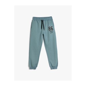 Koton College Jogger Sweatpants with Drawstring Waist Tie Pocket