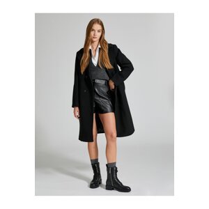 Koton Long Oversize Cachet Coat Double Breasted Buttoned Pocket