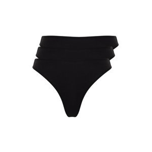 Trendyol Curve Pack of 3 Black Thong Panties