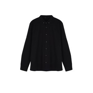 Trendyol Plus Size Black Men's Regular Fit Comfortable Button Collar Shirt