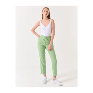 Jimmy Key Sage Green Regular Legs, Normal Waist, Weave Linen Trousers.