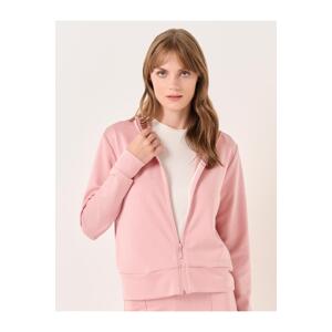 Jimmy Key Pale Pink Turtleneck Long Sleeve Knitted Jacket