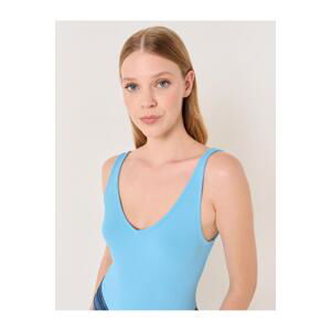 Jimmy Key Sky Blue Slim Fit V-Neck Sleeveless Knitted Undershirt