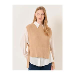 Jimmy Key Camel Hair Crew Neck Tie-up Knitwear Sweater