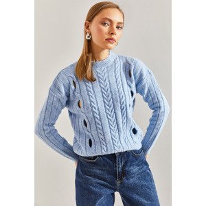 Bianco Lucci Women's Braided Patterned Knitwear Sweater