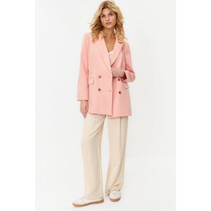 Trendyol Pale Pink Oversize Lined Buttoned Woven Blazer Jacket