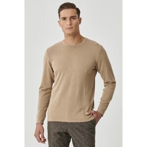 ALTINYILDIZ CLASSICS Men's Beige Standard Fit Normal Cut Crew Neck No Pattern Basic Knitwear Sweater.