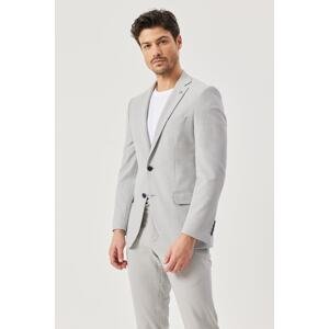 ALTINYILDIZ CLASSICS Men's Gray Slim Fit Slim Fit Mono Collar Plaid Gray Suit