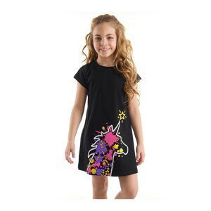 mshb&g Unicorn Splash Cotton Girl's Black Dress