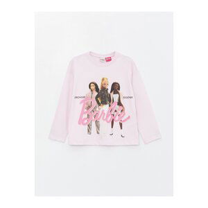 LC Waikiki Crew Neck Barbie Printed Long Sleeve Girls T-Shirt