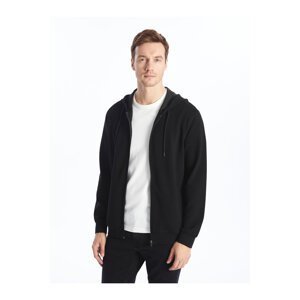 LC Waikiki Men's Sports Cardigan with a Hoodie and Long Sleeves