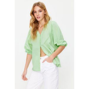 Trendyol Green Bat Sleeve Woven Shirt